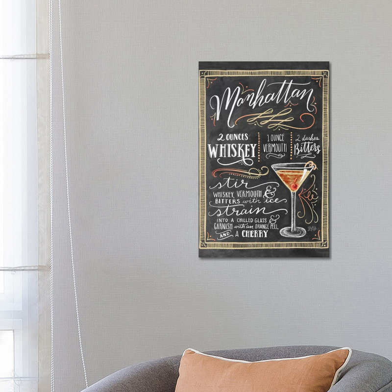 Manhattan Recipe - Print on Canvas, Wrapped Canvas, 66.04cm H x 45.72cm W x 3.81cm D