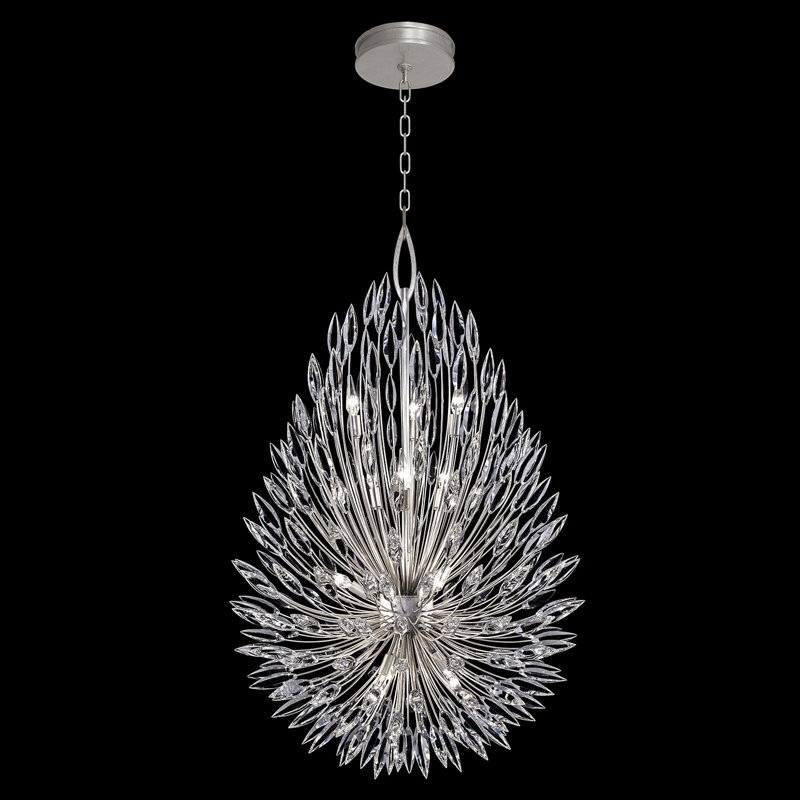 Lily Buds 12 - Light Chandelier, Silver