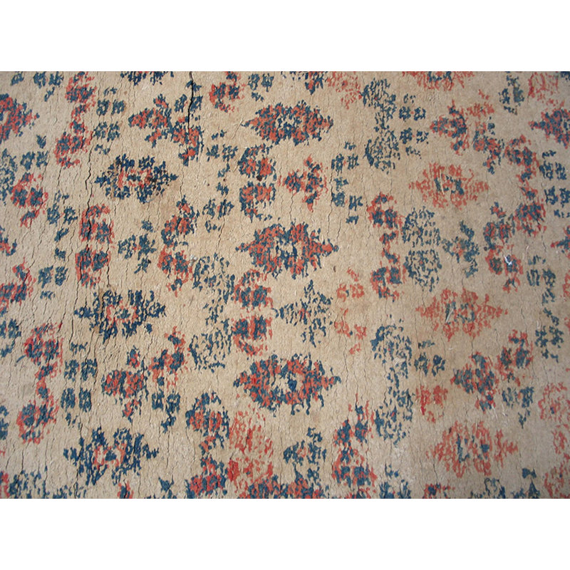 Tapis de couloir antique en coton ivoire