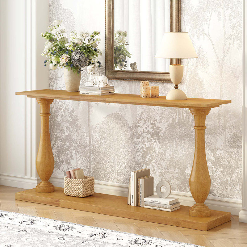 Table de canapé Vintage - Design compact avec placage de pin luxueux