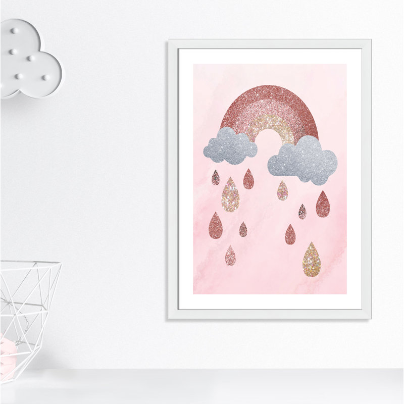Paillettes, 34.5" H x 24.5" W x 0.63" D, Cadre blanc
