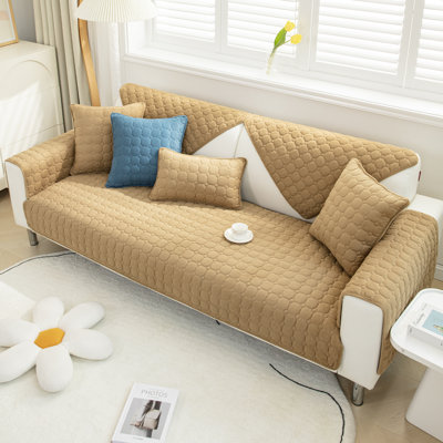 Corduroy Box Cushion Sofa Slipcover（Excluding the armrests or back cover）