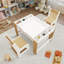 Ensemble de table de jeu et 2 chaises en bois pour enfants avec 7 compartiments de rangement
