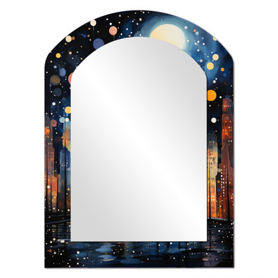 Popart urbain urbain IV - City Art déco, miroir mural asymétrique unique