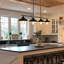 Luminaire suspendu noir 4 lumières pour îlot de cuisine 4 lumières