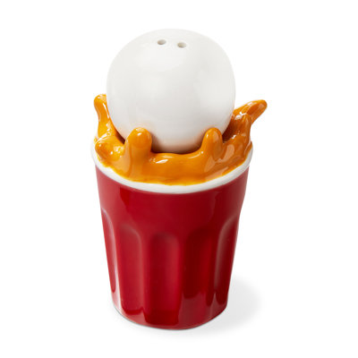 Beer Pong Salt And Pepper Set Of 2 Multi Earthenware Everyday