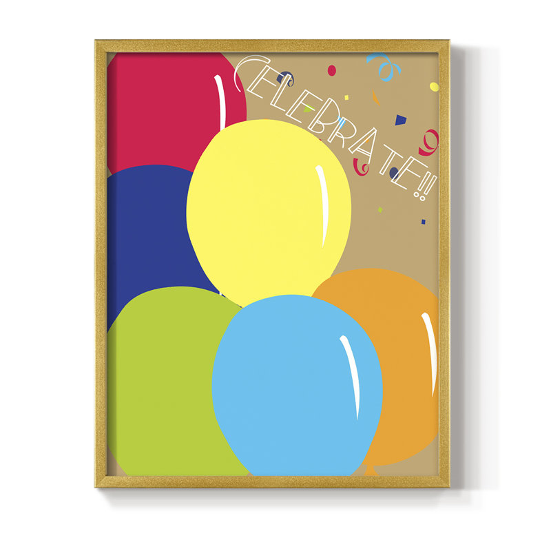 «Celebrate», reproduction encadrée - bois massif, H 10 po x l 8 po
