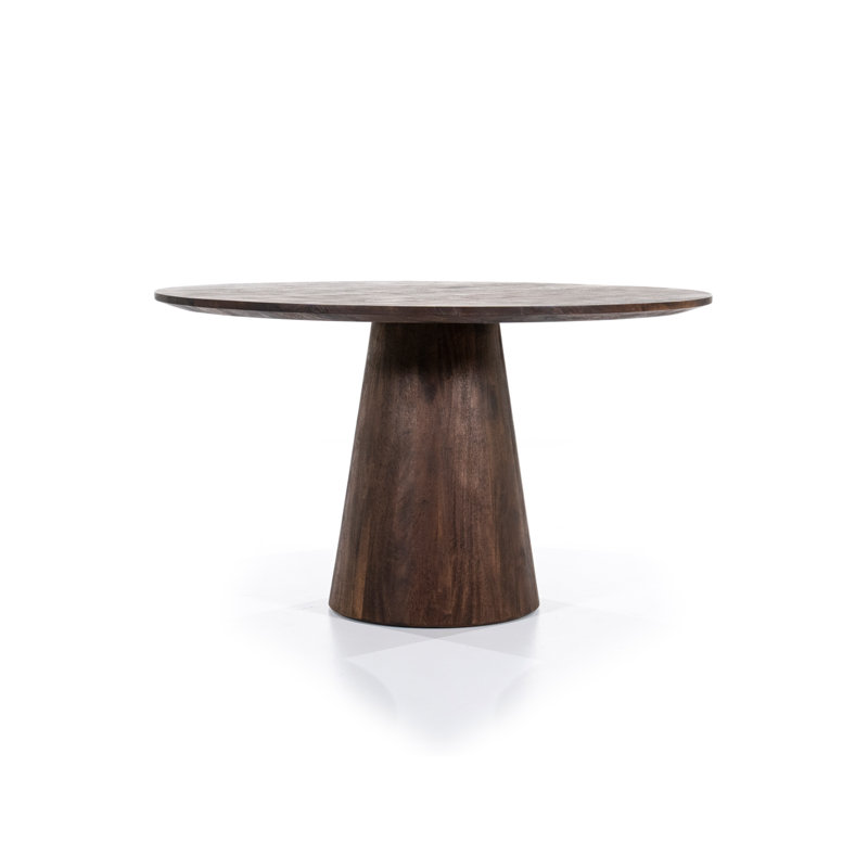 Aron Round Dark Brown Mango Wood Dining Table