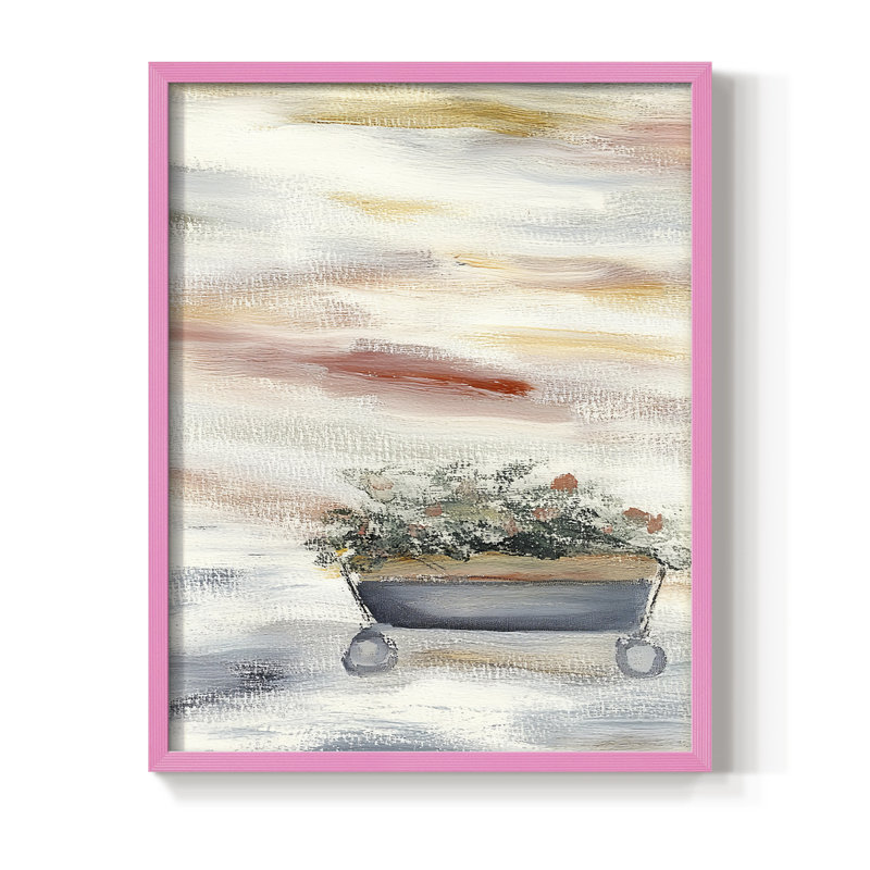 «Christmas Holiday Art CCXLIV», reproduction d'art encadrée - bois massif, 15" H x 12" W, Rose