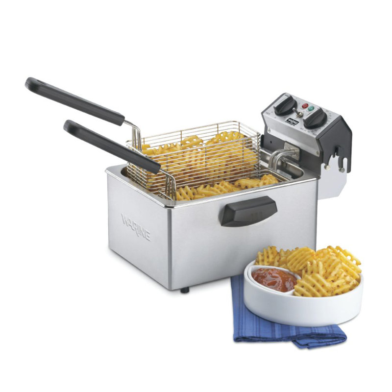 Waring 1800 Watt 4.7 2 Basket Deep Fryer with Timer