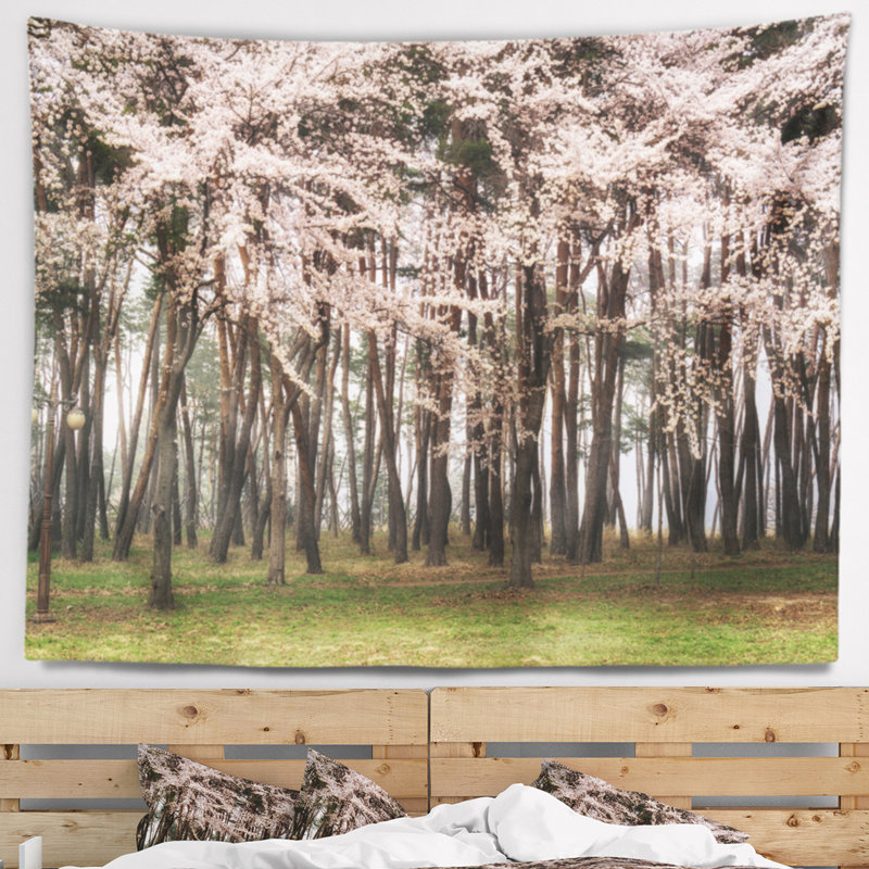 Tapisserie d’arbre en pin à fleurs en pin paysager, H 32 po x l 39 po