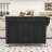 Dashane Kitchen Island Cart with Solid Wood Top, Adjustable Shelves and Cabinet-26266979