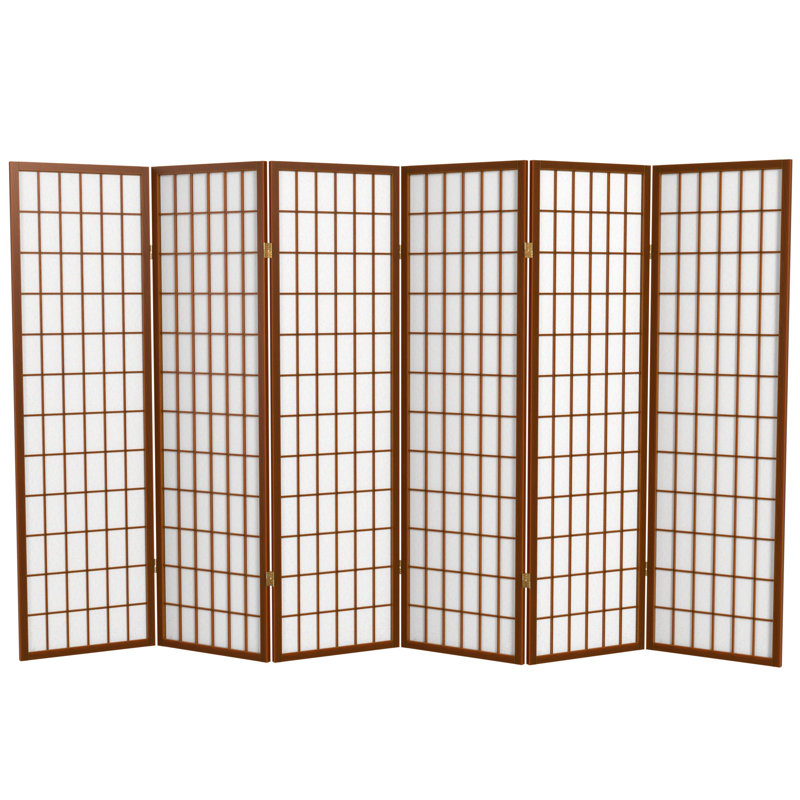 Paravent haut pliable 58,75 "Alex, Noyer, 6 panneaux