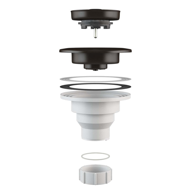 Crépine d'évier de cuisine Lexium Quartz avec finition de couleur béton, pour trou de drain de 3,5 pouces LG-SB-C