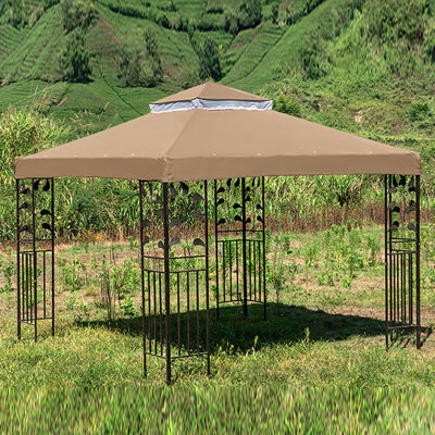Toit de remplacement pour auvent 10 pi x 10 pi pour pavillon de jardin à 2 niveaux