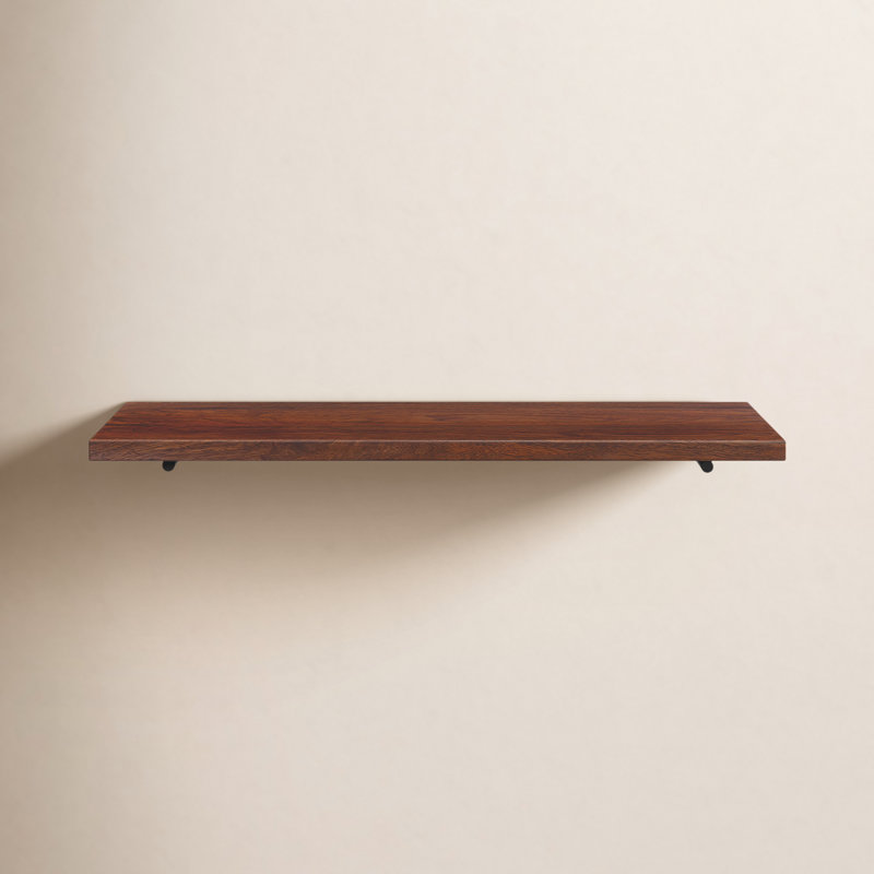 Venice Solid Wood & Metal Floating Shelf, Walnut