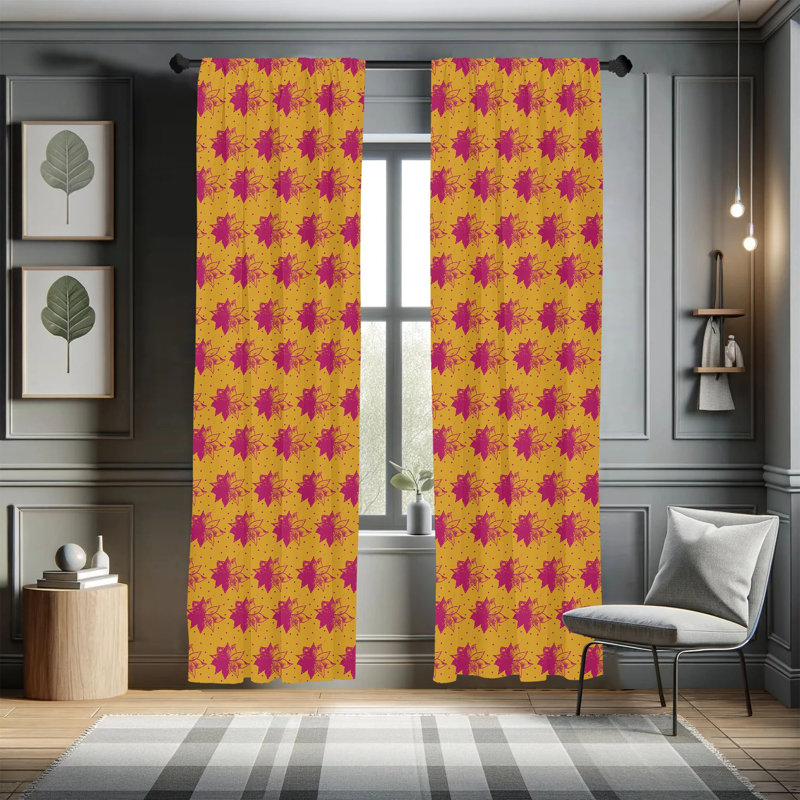 Floral Semi-Sheer Rod Pocket Curtain Panels, 28" x 84"