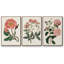 «Pink Floral Mix IV», ensemble de 3 pièces encadrées sur toile-97710993-97711000