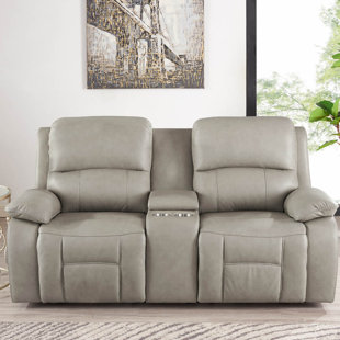Monsserat Power Headrest Zero Gravity Reclining Top Grain Leather Sofa