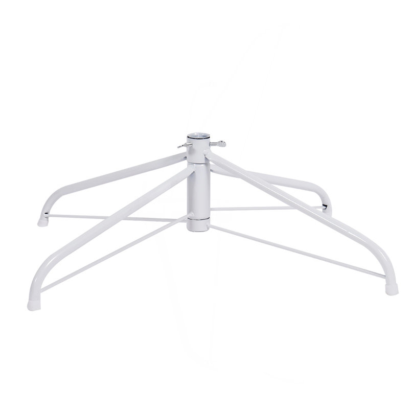Arbre de Noël artificiel blanc 7,5 pi avec base en métal pliable, Blanc