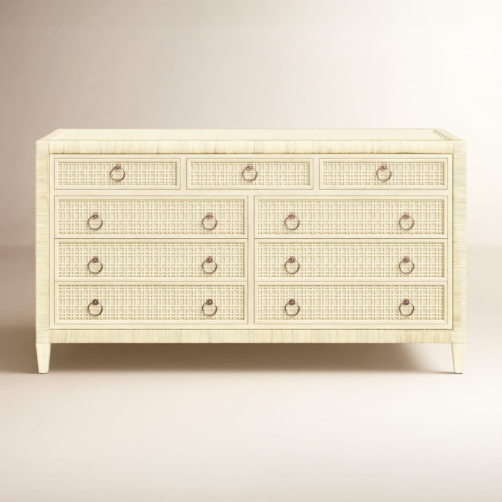 Monterey 9 Drawer 64'' W Dresser, Nickel, No, Satin Nickel