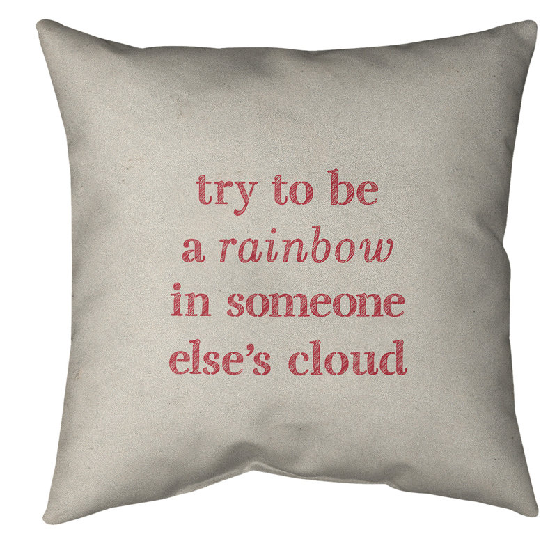 Floor Pillow, 36" x 36", White/Red