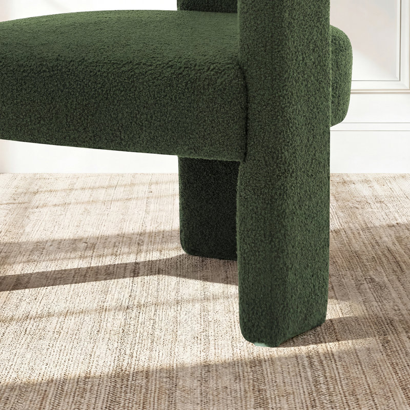 Fauteuil demi-tonneau pour salon 23 po Boucle, Vert