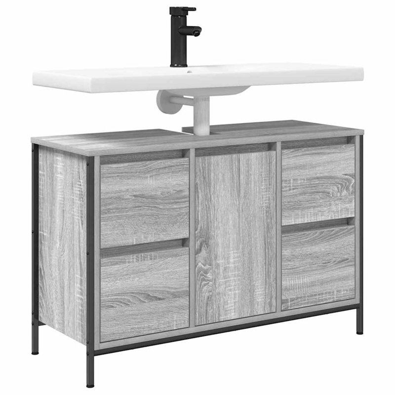 90mm Single Bathroom Vanity with Basin, Grey