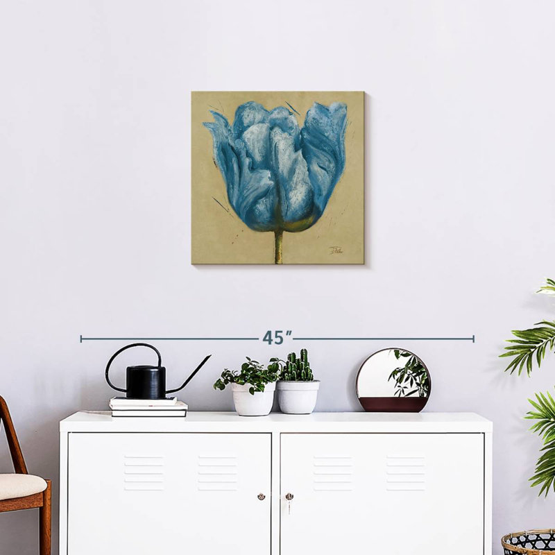 Harnek Blue Double Tulips, 20" H x 20" W