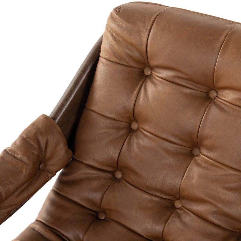 Kensington Armchair, Heirloom Sienna Genuine Leather, Terra Brown Ash