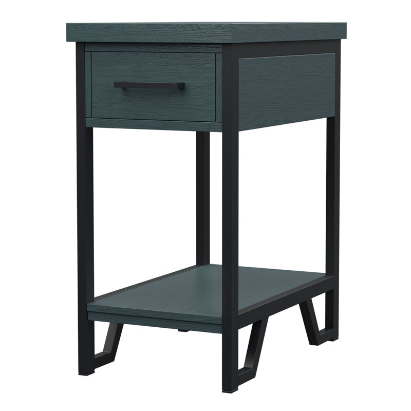 End Table with Storage, Green