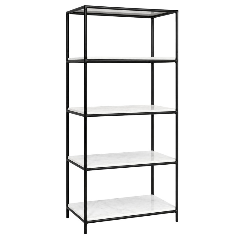 Gild Design House Emryn Marble Bookcase, 79" H x 36" W x 15" D