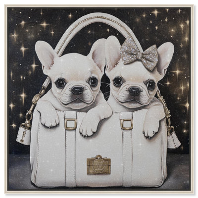 "Constellation Frenchie Purse", reproduction d'art sur toile par 