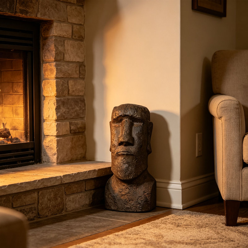 Design Toscano, île de Pâques, Ahu Akivi Moai, statue de jardin pour jardin, patio, pelouse, porche, décor