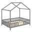 Lit en bois avec auvent, structure de maison et rails latéraux surélevés, avec structure semblable au toit-637750990