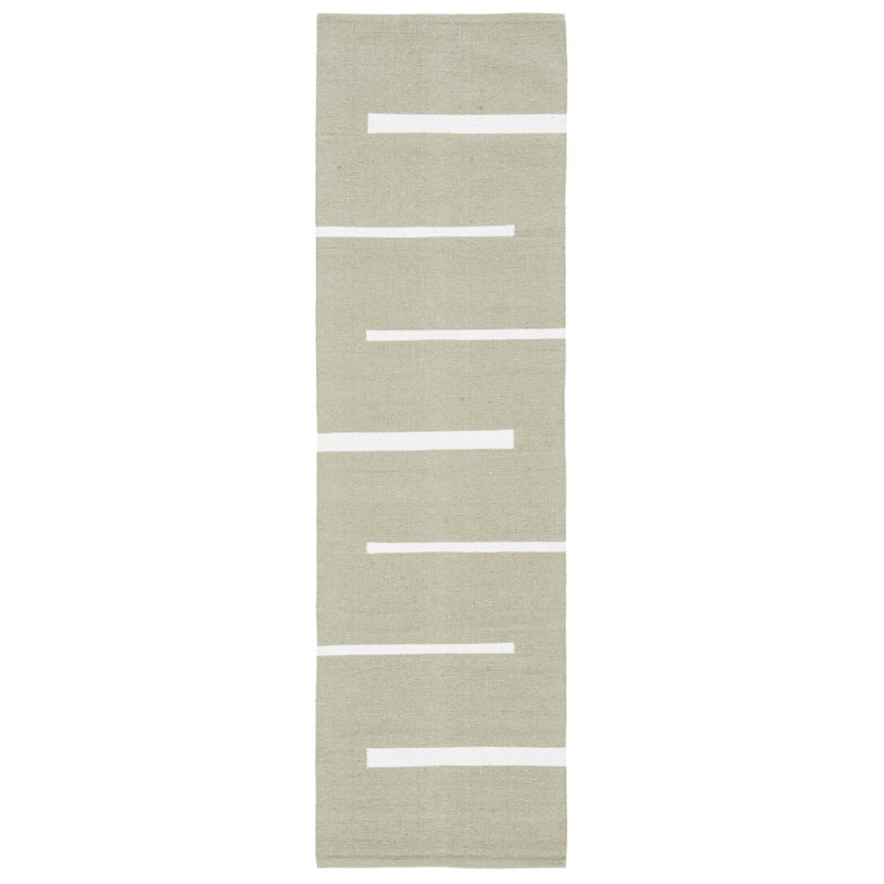 Estis Hand Woven Cotton Striped Rug, Runner 2'3" x 8'