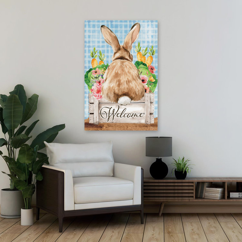 Lapin de Pâques, bienvenue, H 36 po x l 24 po