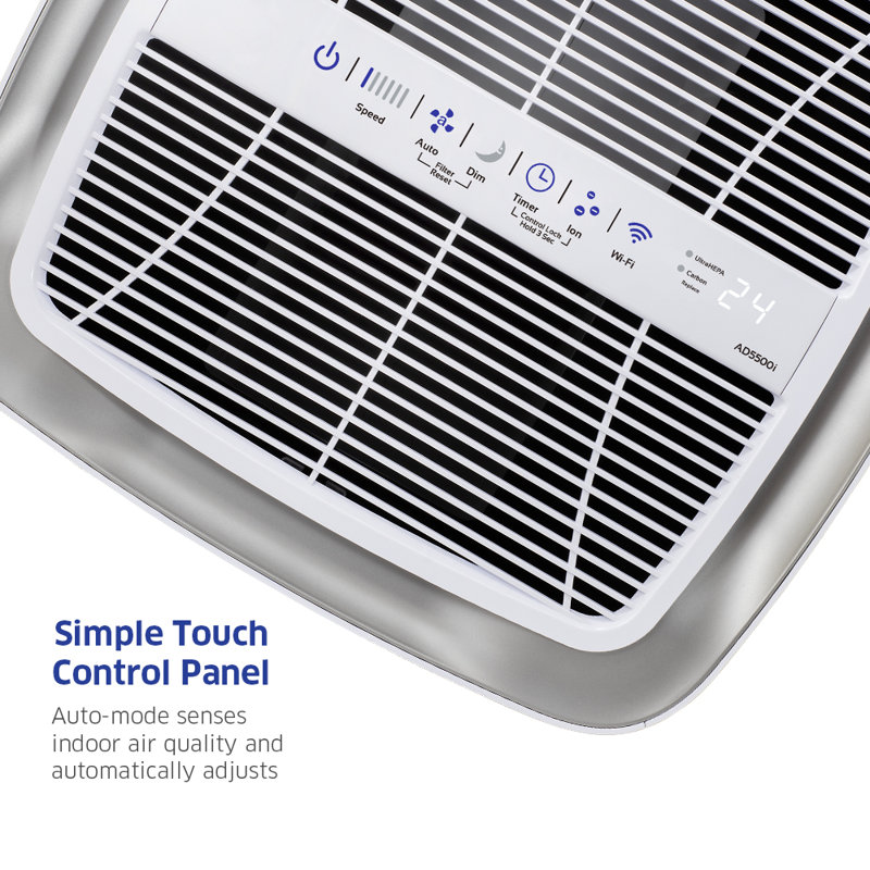 AirDoctor White Smart HEPA Tower Air Purifier with Carbon Filters