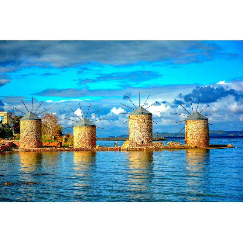 Chios Island Windmill by MaviSakal_tr - Wrapped Canvas Print, 30cm H x 46cm W