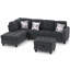 Canapé modulaire en L 94,5 po avec repose-pieds et porte-gobelets en L Corduroy-185031925