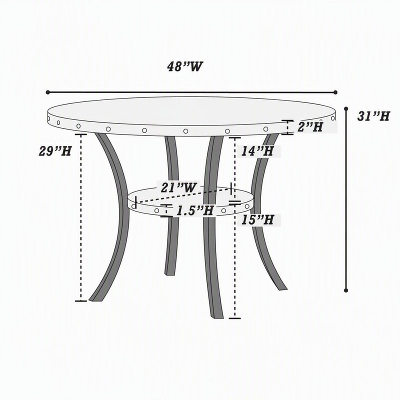 Table de salle à manger ronde en bois naturel 1pc