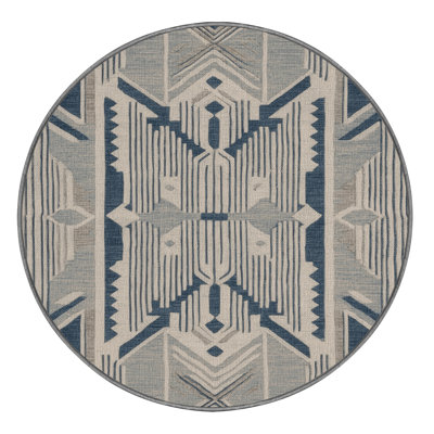 Washable Coastal Geometry Plus Coastal Area Rug