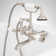 Tub Wall-Mount Telephone Faucet with Hand Shower with Porcelain Lever Handles