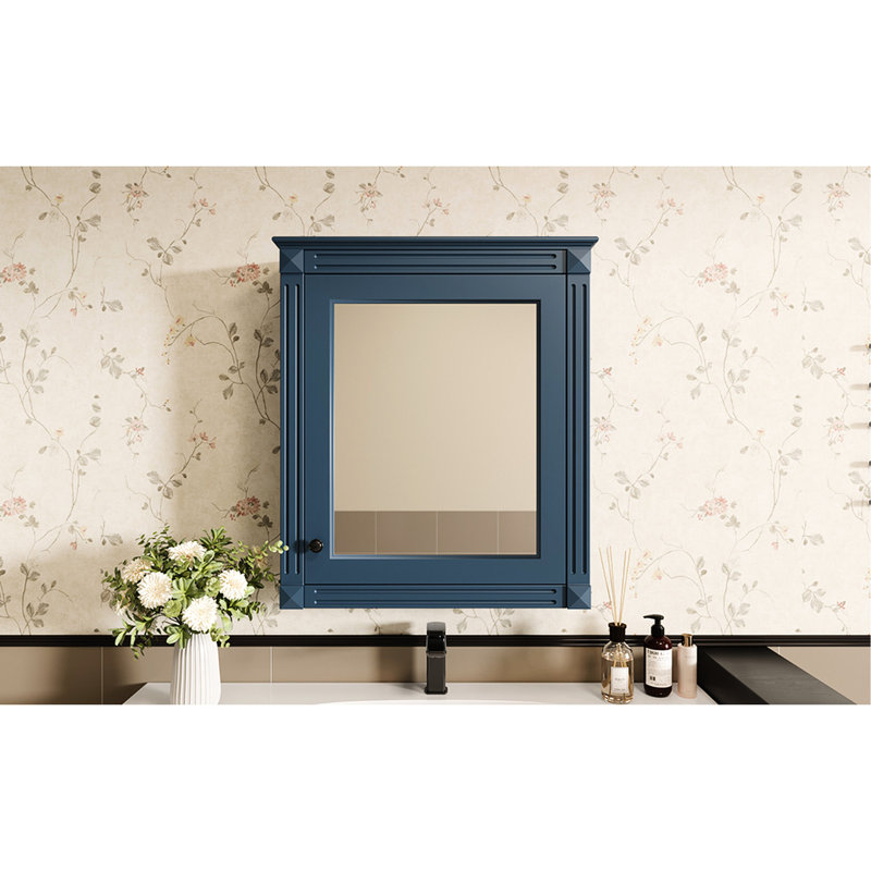 Armoire de salle de bain murale 24 po x 27 po avec miroir et tablettes réglables, peu encombrante, élément de salle de bain moderne 27 po, élément monté