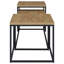 Ensemble de 3 tables basses et tables de bout Seru Seru, plateau brun mangue, métal noir