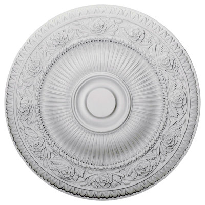 Médaillon de plafond Endurathane Christopher, DE 26 5/8 po x P 2 1/4 po, finition or vert peint à la main