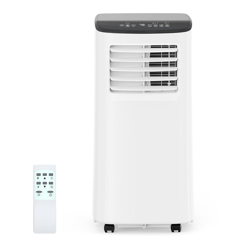 Climatiseur portatif de 8 000 BTU avec refroidissement efficace, climatiseur portatif silencieux jusqu'à 350 pieds carrés, modes de sommeil du ventilateur déshumidificateur, télécommande 3-en-1 et minuterie 24H, unité CA debout