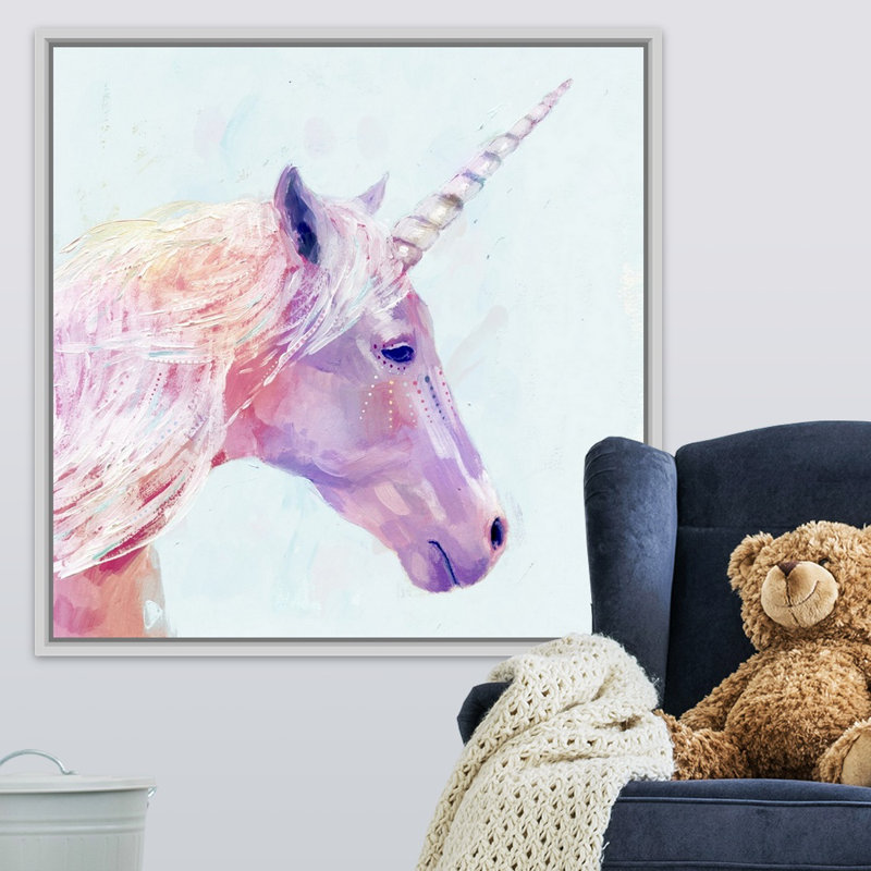 «Sifuentes Mystic Unicorn I», art sur toile, H 36 po x l 36 po x P 1,75po, Cadre flottant blanc