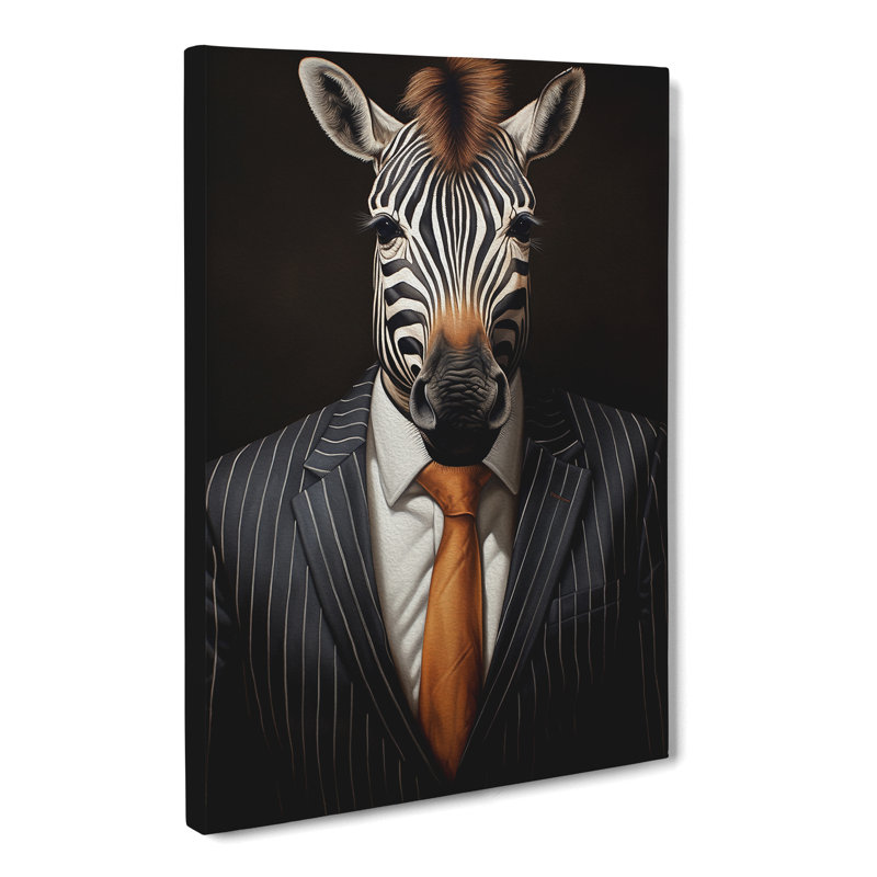 Zebra In A Suit No.2 - Print, 60cm H x 40cm W x 3cm D