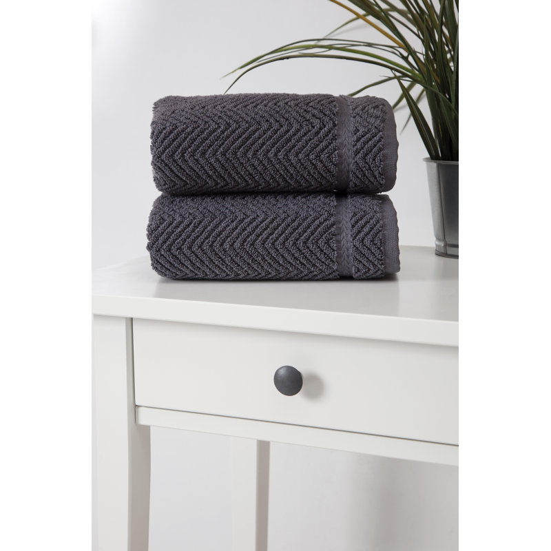 Vandewa Turkish Cotton Hand Towel Set, Gray